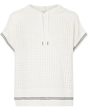 Varley Vittoria Hooded Open-Knit Cotton Jumper - White