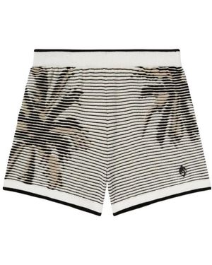 Palm Angels Palms-Jacquard Kniited Shorts - White
