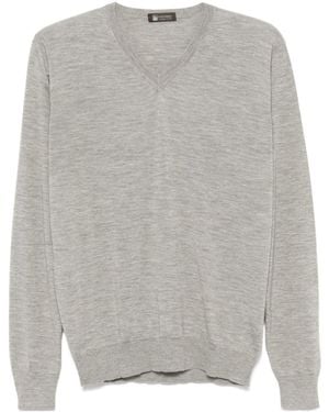 Colombo V-Neck Jumper - Grey