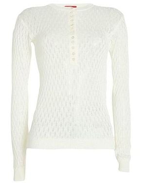 MAX&Co. Solid Colour Metallic Knit Jumper - White