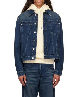 Lanvin Lapel Long-Sleeved Denim Coat - Blue