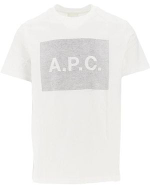 A.P.C. Rectangular-Shape-Logo T-Shirt - White