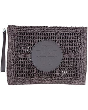 Tory Burch Ella Crochet Logo Clutch Bag - Black