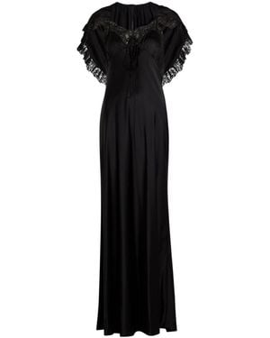 Chloé Cape-Effect Silk Gown - Black
