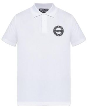 Versace Jeans Couture Couture Logo Print Short-Sleeved Polo Shirt - White