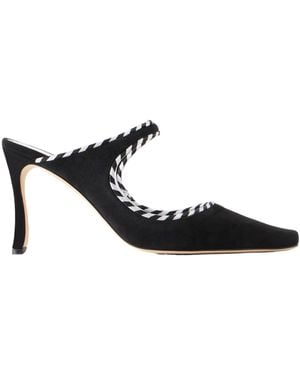 Manolo Blahnik Solid Colour Suede Mules - Black