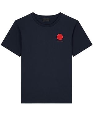 Emporio Armani Mercerized Jersey T-Shirt Valentine's Day Capsule - Blue