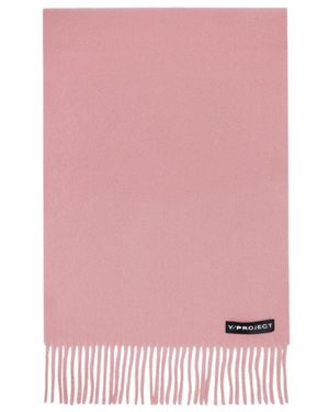 Y. Project Chain-Detailed Knitted Fringed Scarf - Pink