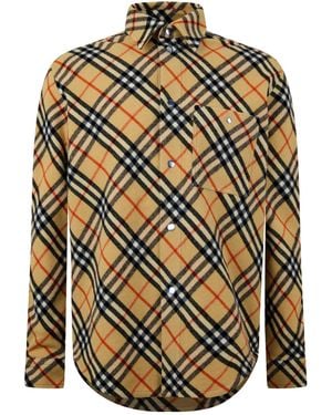 Burberry Versatile Plaid Long-Sleeve Shirt - Natural