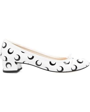 Marine Serre X Repetto Almond Toe Slip-On Court Shoes - Metallic