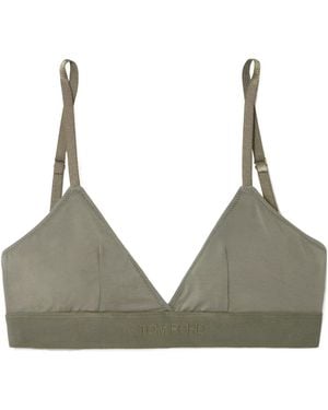 Tom Ford Logo-Detail Bra - Green