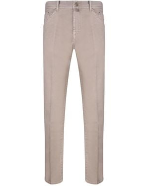 Jacob Cohen Logo Patch Straight-Leg Trousers - Grey