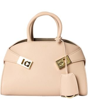 Ferragamo Solid Color Crossbody Bag - Natural