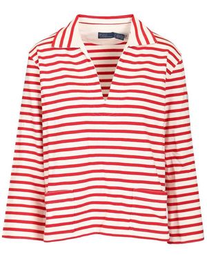 Polo Ralph Lauren Henley Stripe Knitted Top - Red