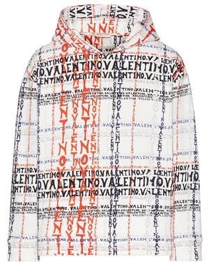 Valentino All-Over Printed Long-Sleeved Hoodie - Red