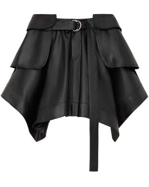 Loewe Leather Cargo Skirt - Black