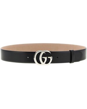 Gucci Marmont Double G Buckle Belt - Gray