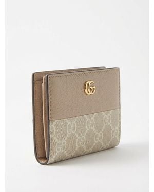 Gucci Bi-colour Gg Marmont Small Wallet - Natural