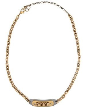Dior Metal Logo Necklace - Metallic