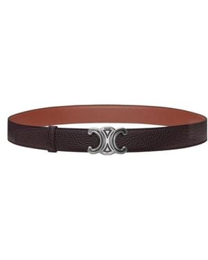 Celine Lanière De Ceinture Réversible 30Mm Boucle Triomphe Helium - White