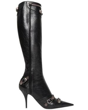 Balenciaga Cagole Pointed-Toe Boots - Black