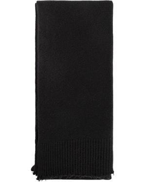 Uma Wang Rib Scarf With Frayed Edges - Black