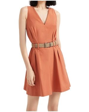 Brunello Cucinelli Belted Mini Dress - Orange