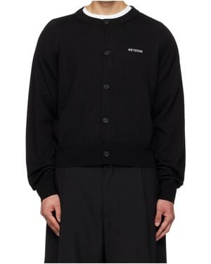 we11done Wool Blend Long-Sleeved Knit Cardigan - Black