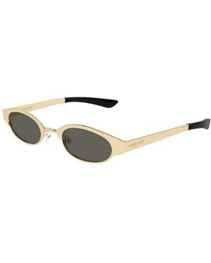 McQueen Eyewear Oval Frmae Sunglasses - White