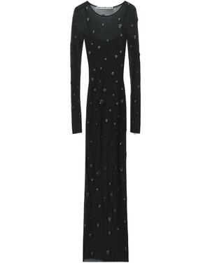 Alexander Wang Semi Sheer Ribbed Midi Dress - Black