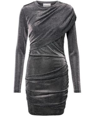 Isabel Marant Denise Draped Jersey Lame Minidress - Gray