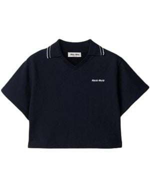 Miu Miu Piqué Polo Shirt - Blue