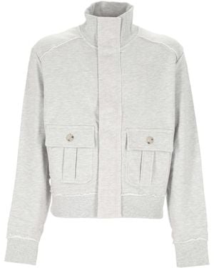 Entire studios Supply Button-Pocket Zip-Up Sweatshirt - White