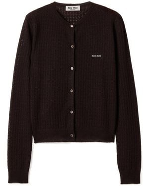 Miu Miu Cashmere And Silk Cardigan - Black