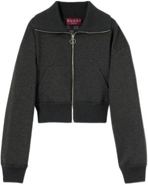 Gucci Double Jersey Zip Jacket - Black