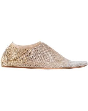 Christopher Esber Minette Ombré Crystal-Embellished Mesh Ballet Flats - Multicolour