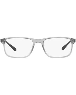 Emporio Armani Transparent Rectangle-Frame Glasses - White