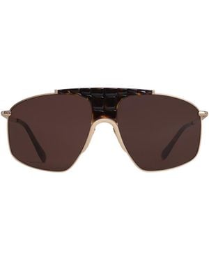 Alaïa Alaïa Square Aviator Sunglasses - Brown
