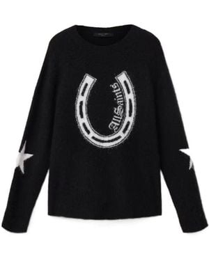 AllSaints Kismet Intarsia Knitted Jumper - Black