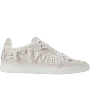 Alexander Wang Lex Logo-Embossed Suede Sneakers - White