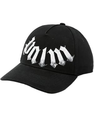 Palm Angels Logo-Print Cap - Black