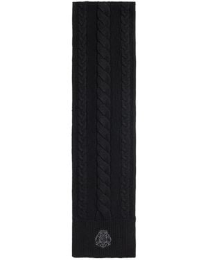 Ralph Lauren Cable Knit Long Scarf - Black