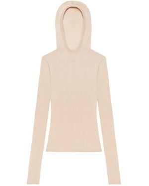 Courreges Courrèges Logo Embroidered Hoodie - Natural