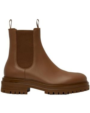 Gianvito Rossi Round Toe Ankle Boots - Brown