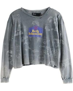 Paly Hollywood Crew Neck Long-Sleeved T-Shirt - Blue