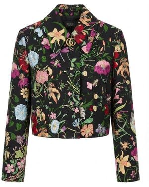 Gucci Flora Silk Brocade Jacket - Black