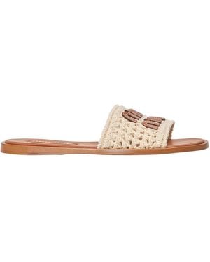 Miu Miu Woven Slippers - White