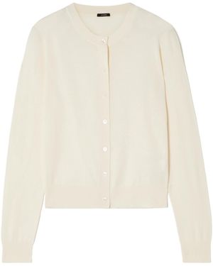 JOSEPH Button Long Sleeve Jumper - White