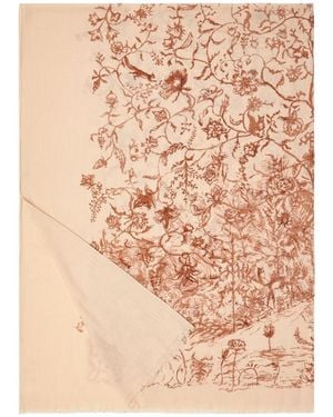 Loro Piana Albero Della Vita Maxi Stole - White