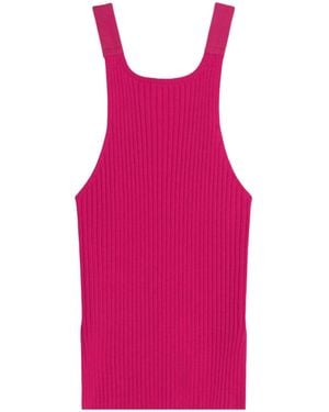 Helmut Lang Side-Slit Ribbed-Knit Tank Top - Pink